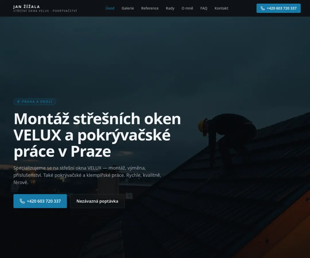 Střešní okna Žížala — web od Flowsync
